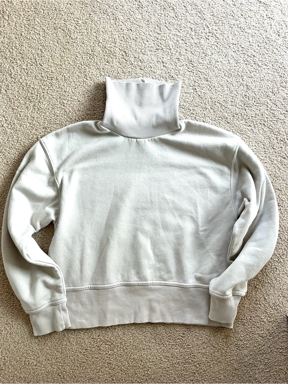 Zara High Neck Sweatshirt in Cream Size Small